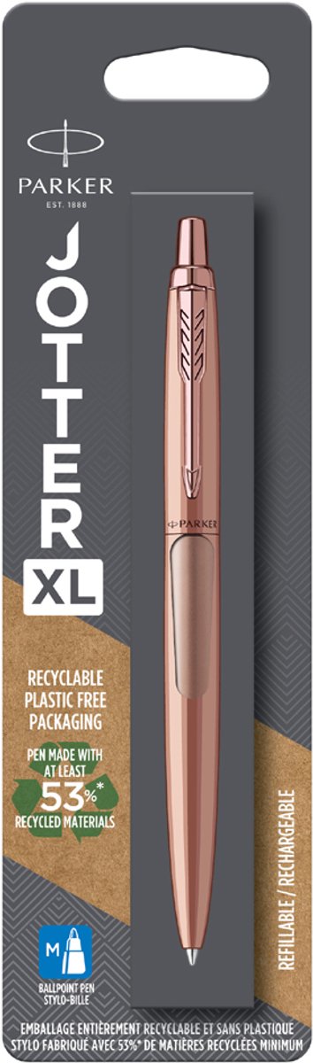 Stylo à bille Parker Jotter XL | or mat monochrome | point moyen | encre bleue