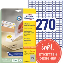 Etiquettes réadhésives avery zweckform blanc