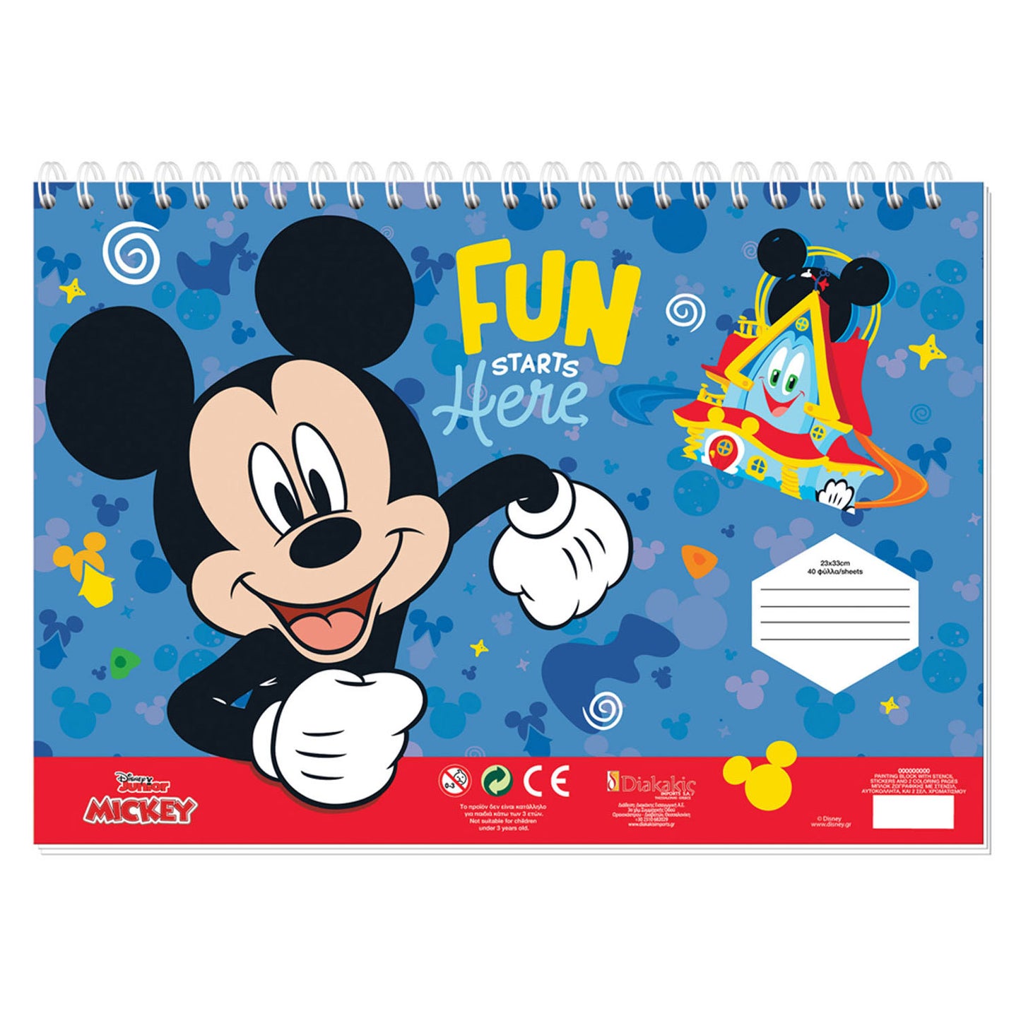 Pages à colorier Mickey Mouse avec pochoir et autocollant Vel