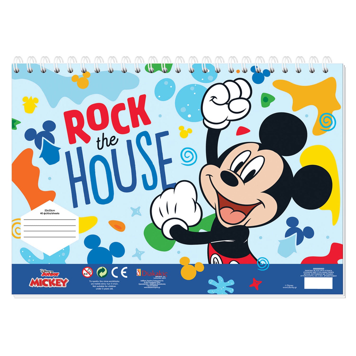 Pages à colorier Mickey Mouse avec pochoir et autocollant Vel