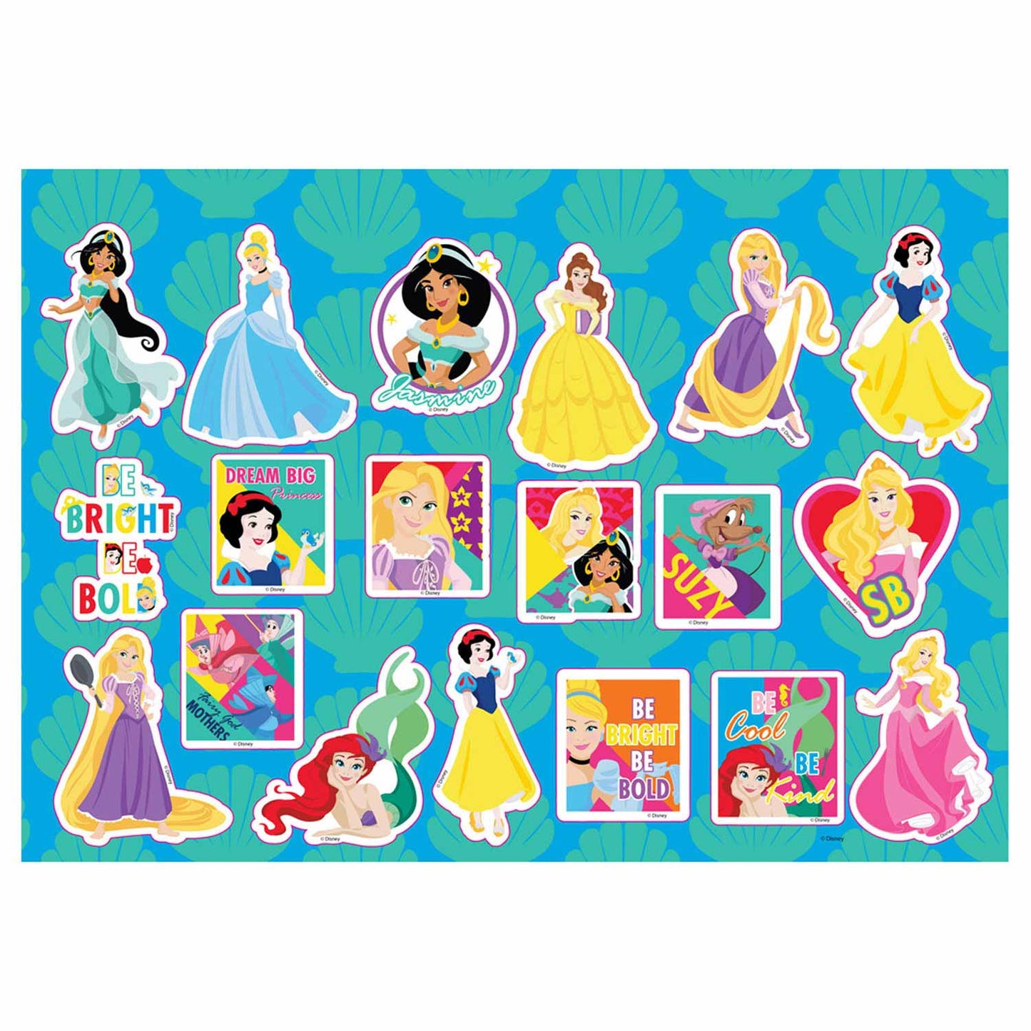 Coloriages de princesse Disney avec pochoir et autocollant