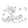 Coloriage bambi avec pochoir et feuille d'autocollants