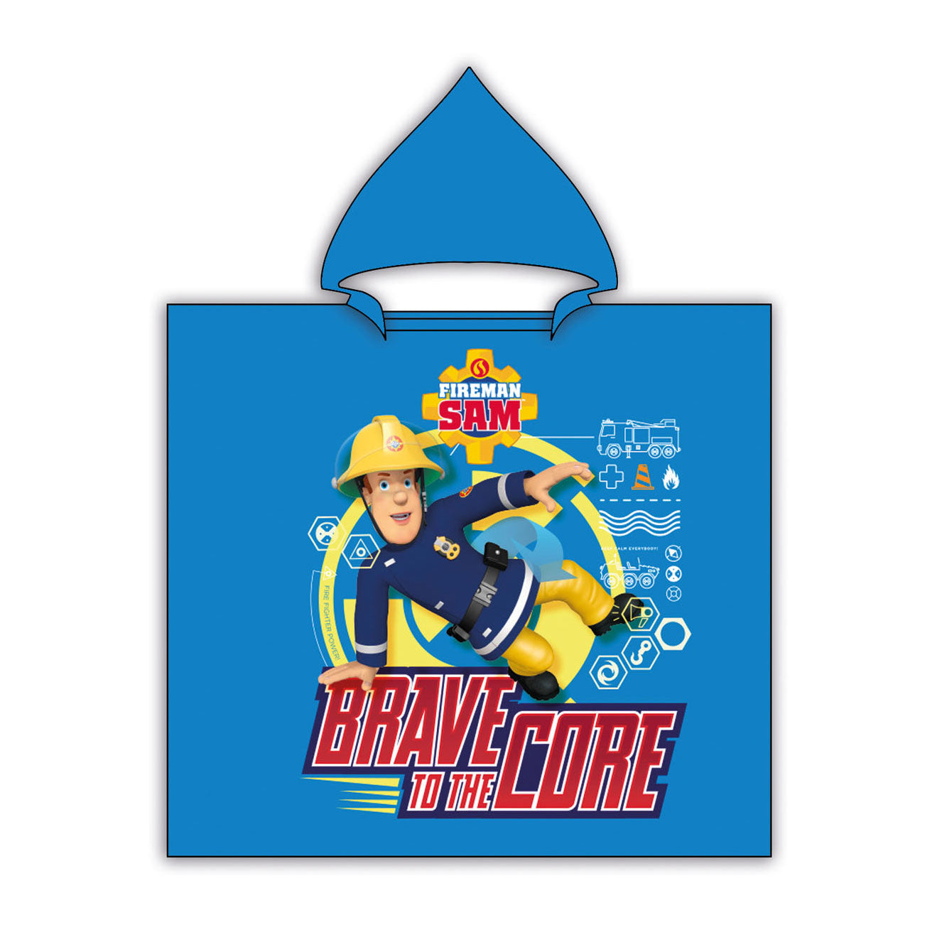 Fireman Sam Towel Poncho, 60x120cm