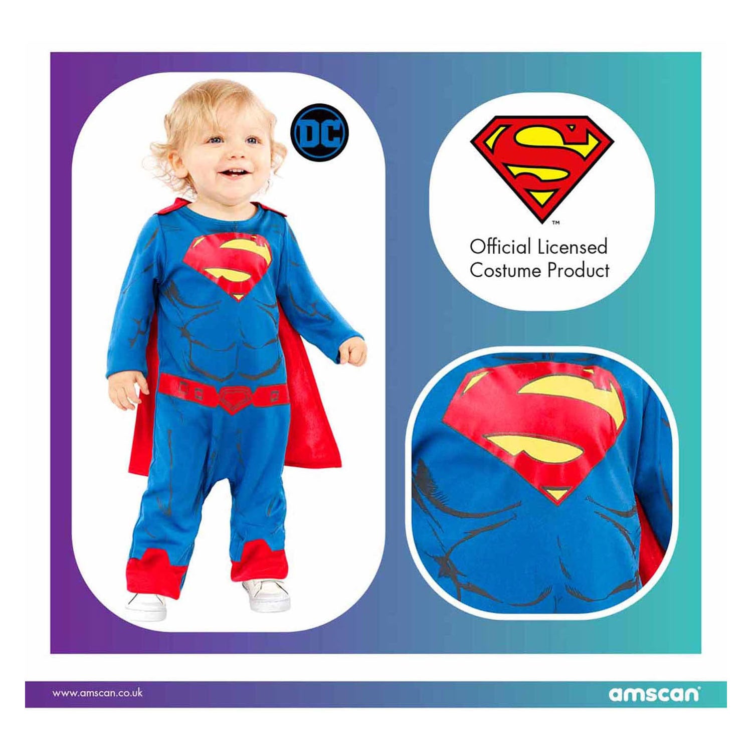 Costume pour enfants Superman, 2-3 ans.