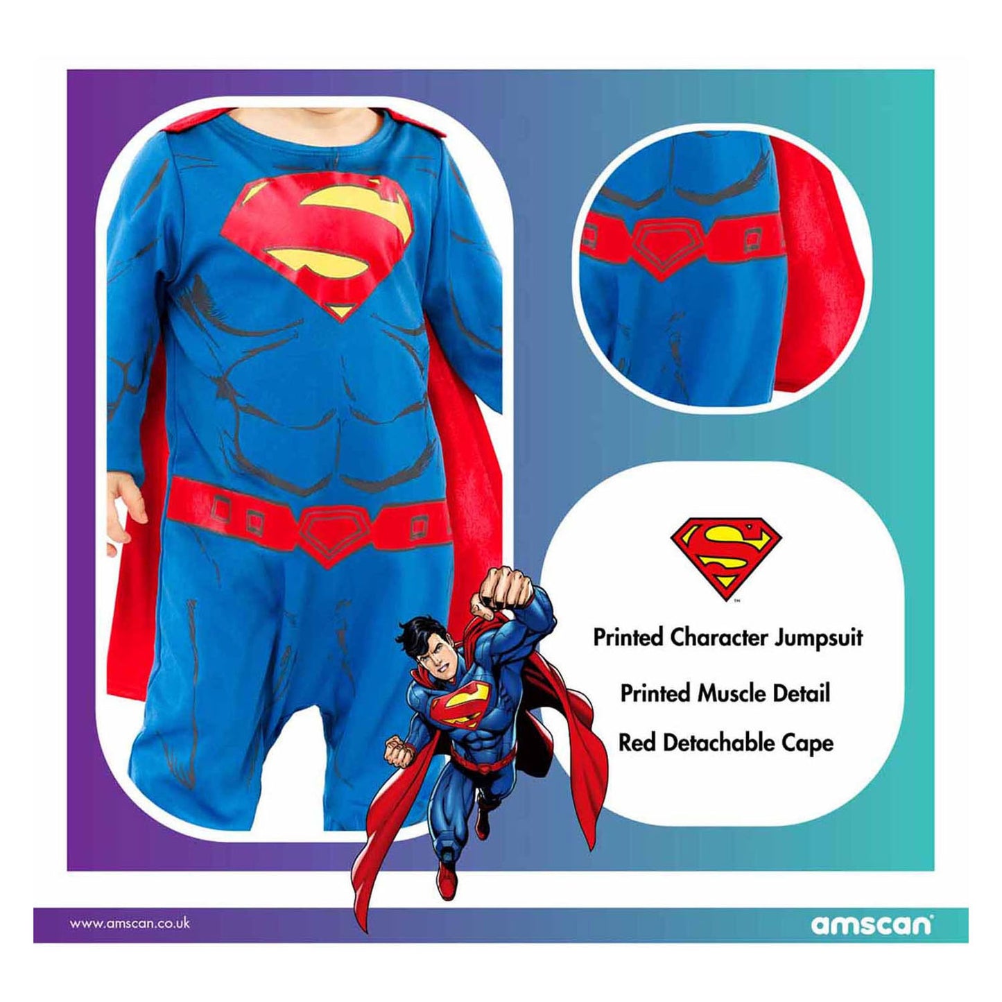 Costume pour enfants Superman, 2-3 ans.