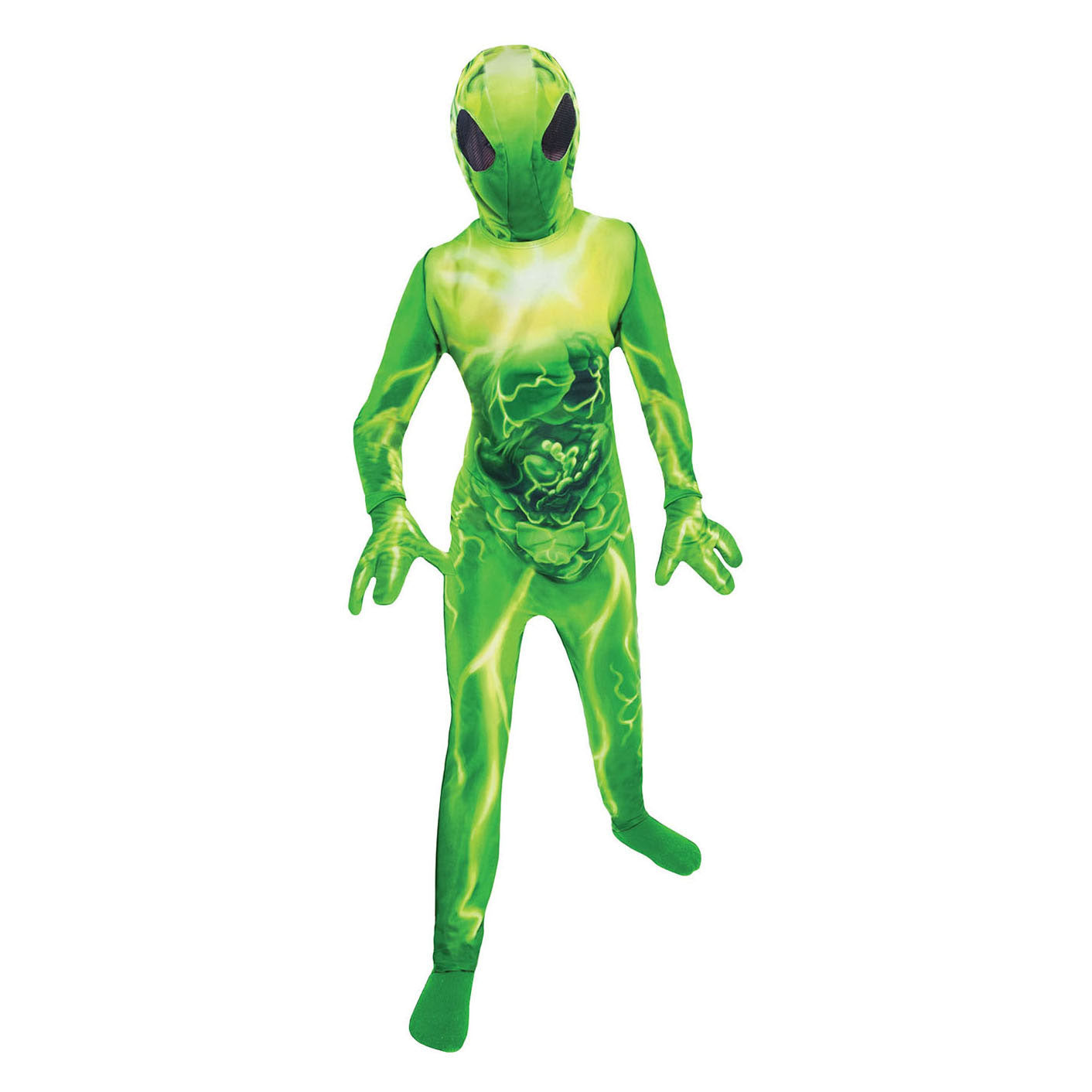 Costume pour enfants Alien Groen, 4-6 ans