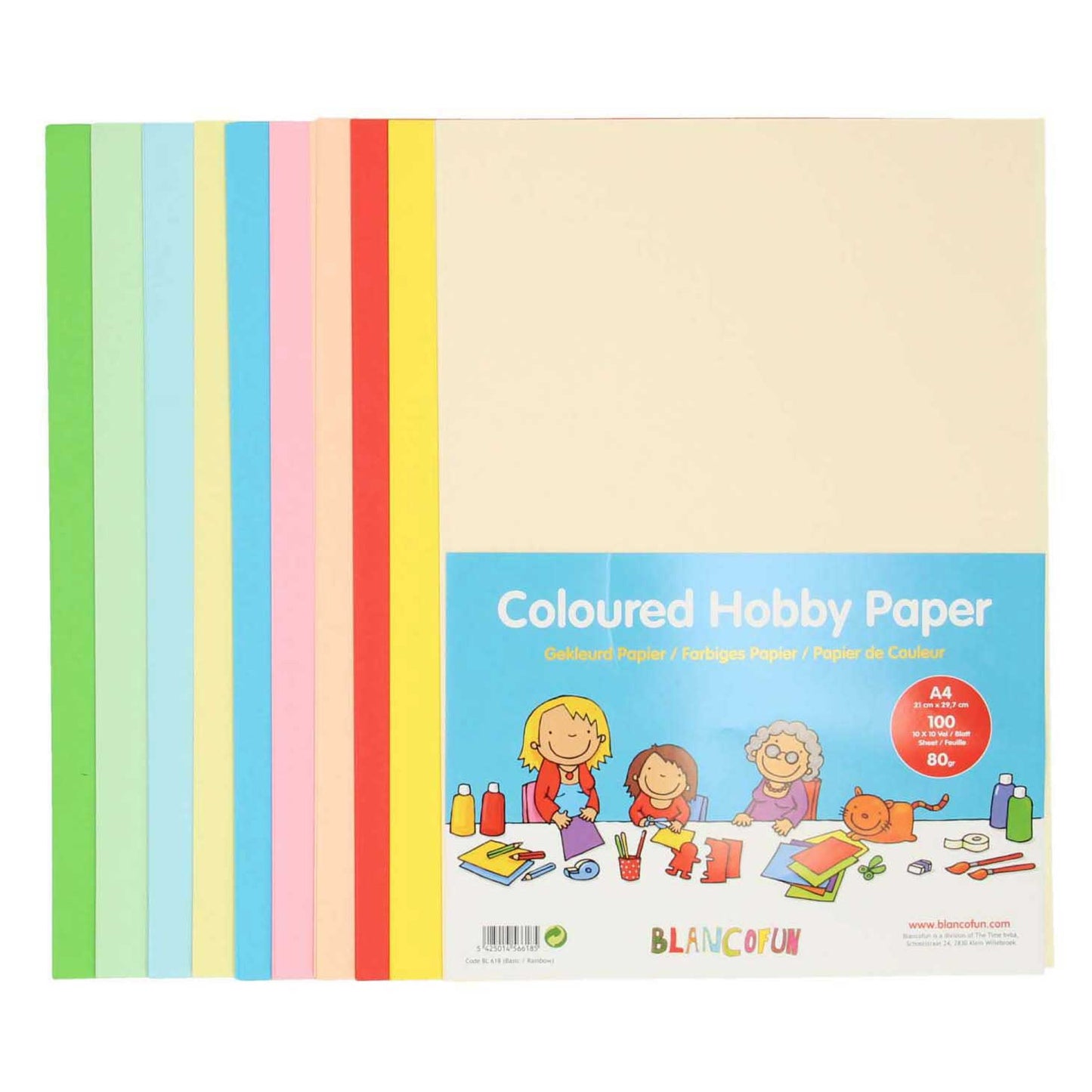 Papier de passe-temps coloré A4, 80grams, 100 feuilles