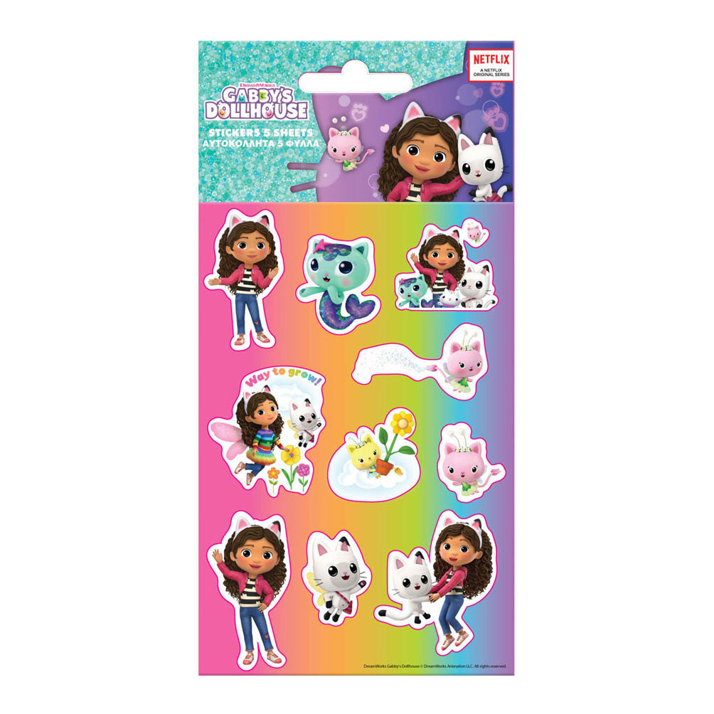 Autocollants Gabby's Dollhouse, 5 feuilles