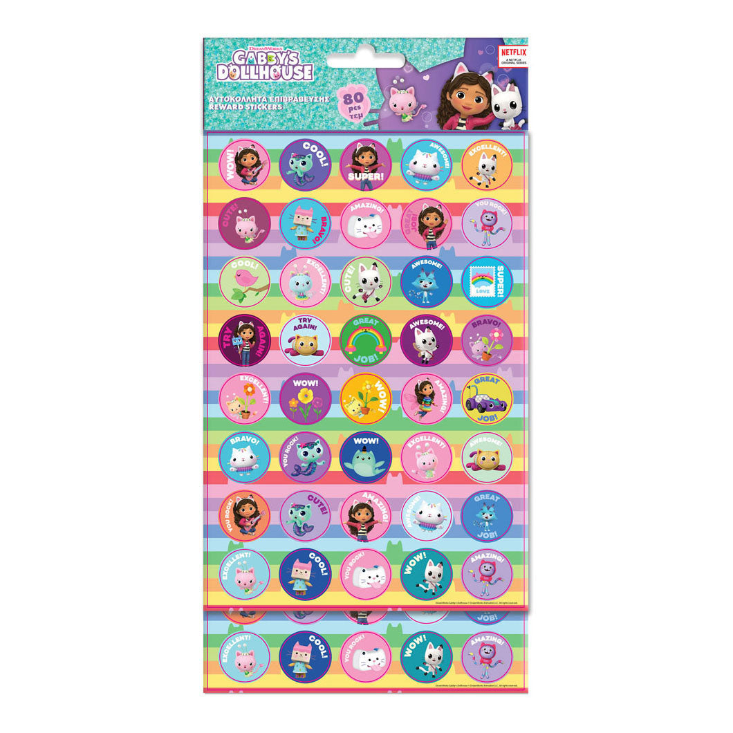 Les autocollants de récompense de Gabby's Poppenhuis, 80dlg.