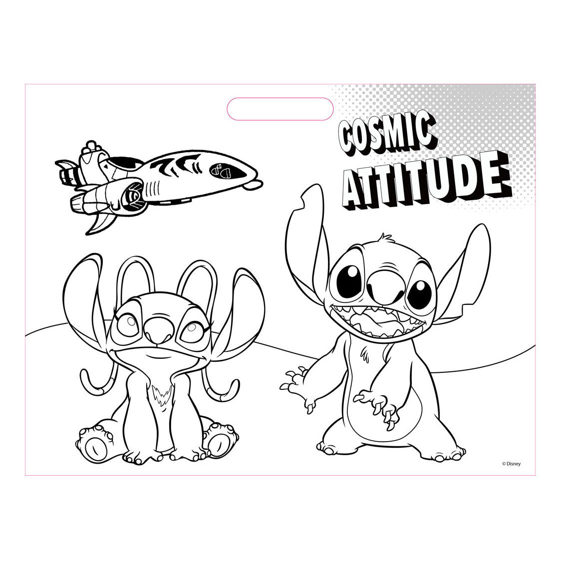 Bloc de dessin Lilo Stitch avec autocollants et 3 craies, 40 feuilles