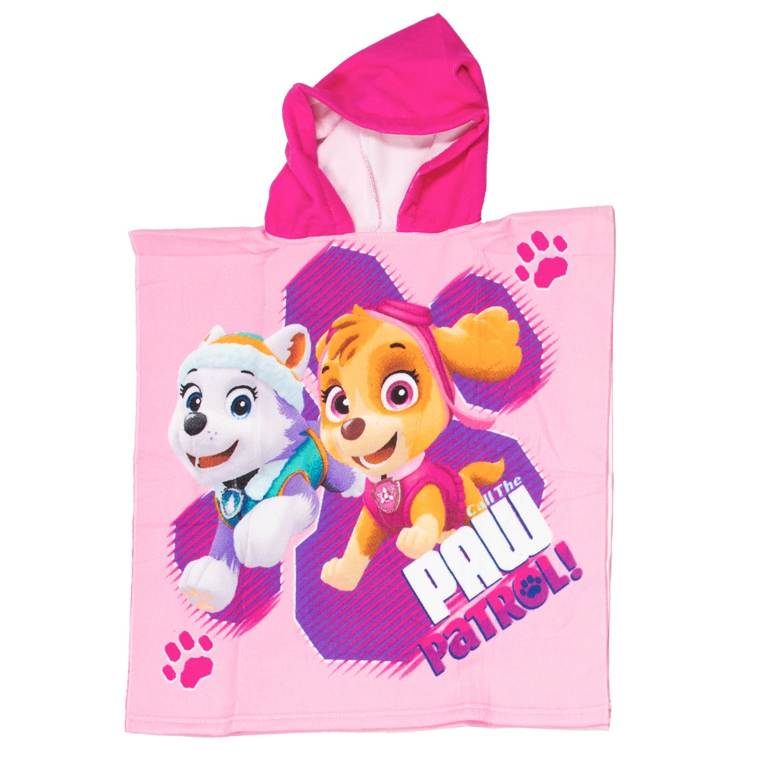 Poncho serviette Paw Patrol rose 55x110cm