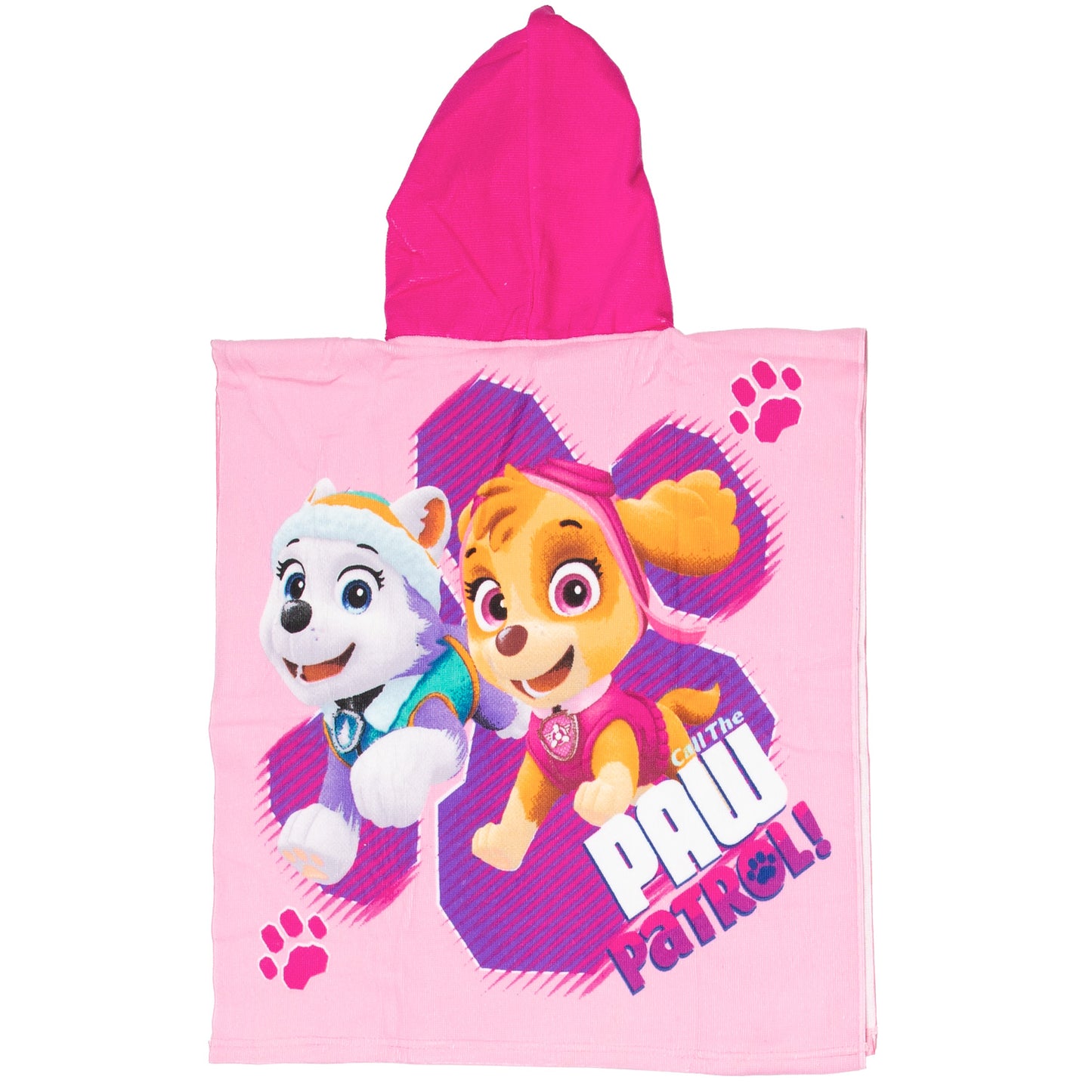 Poncho serviette Paw Patrol rose 55x110cm
