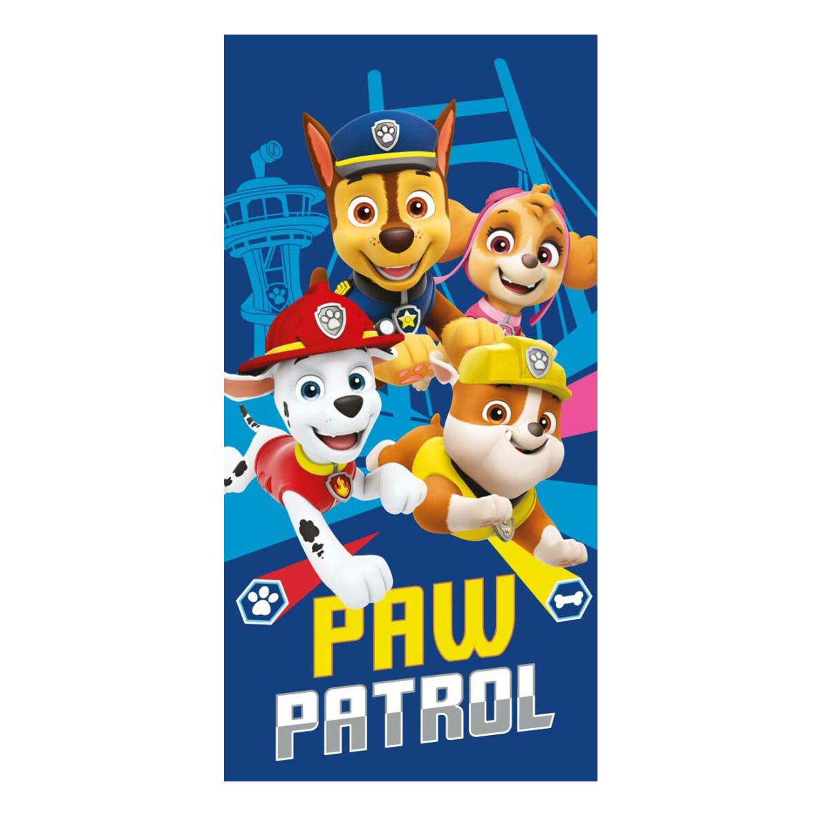 Serviette de plage en coton Paw Patrol, 140x70cm