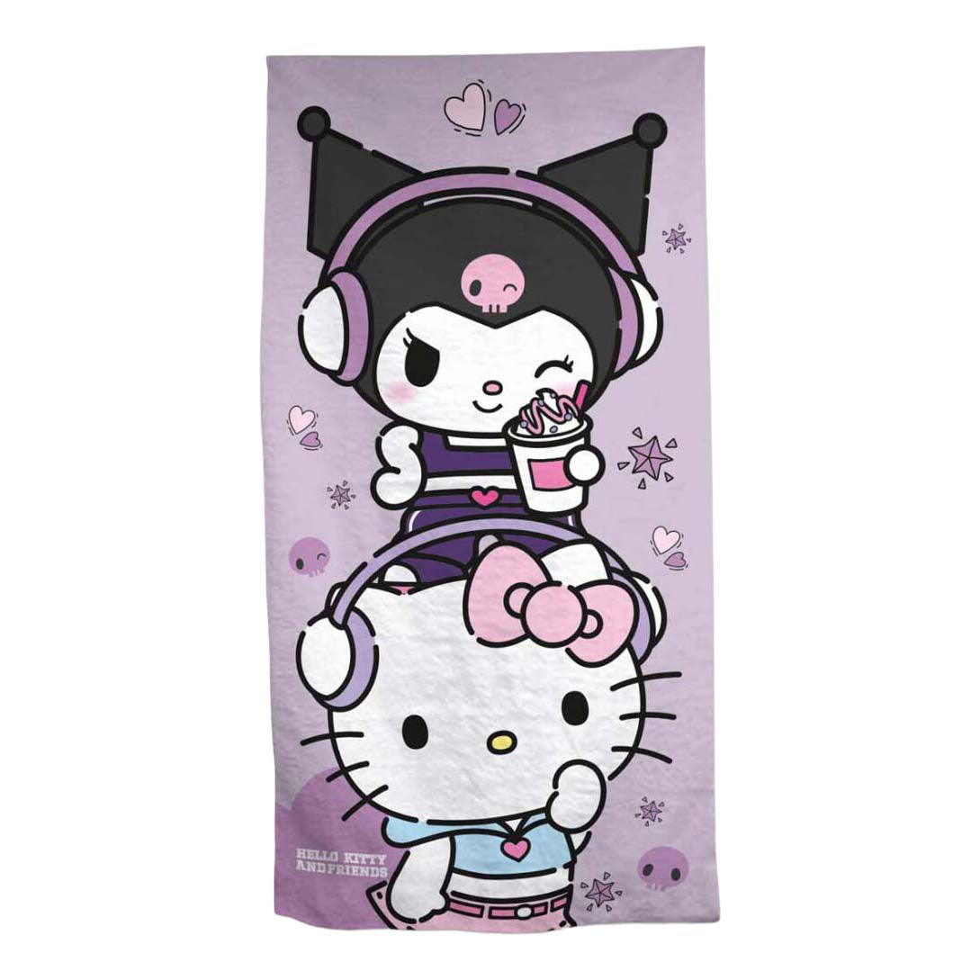 Serviette de plage Ty hello kit kuromi - 70x140 cm