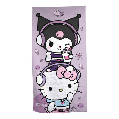 Serviette de plage Ty hello kit kuromi - 70x140 cm