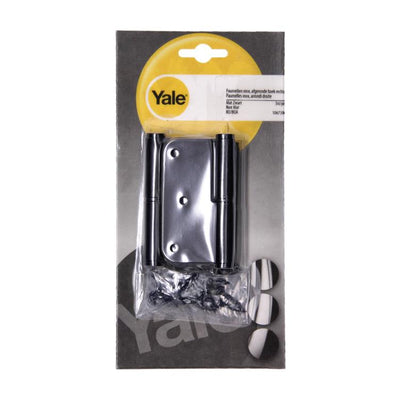 Yale 1067394 - 3 charnières inox finition noir mat coin droit 80x80mm | 4 pièces