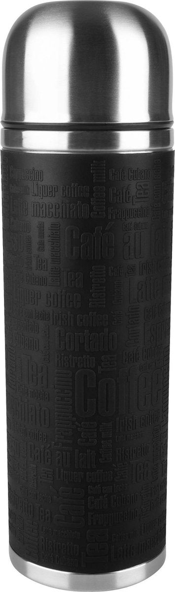 Manchon Tefal Senator - bouteille isotherme - 0,5l - acier inoxydable noir - double paroi - étanche - adapté au café