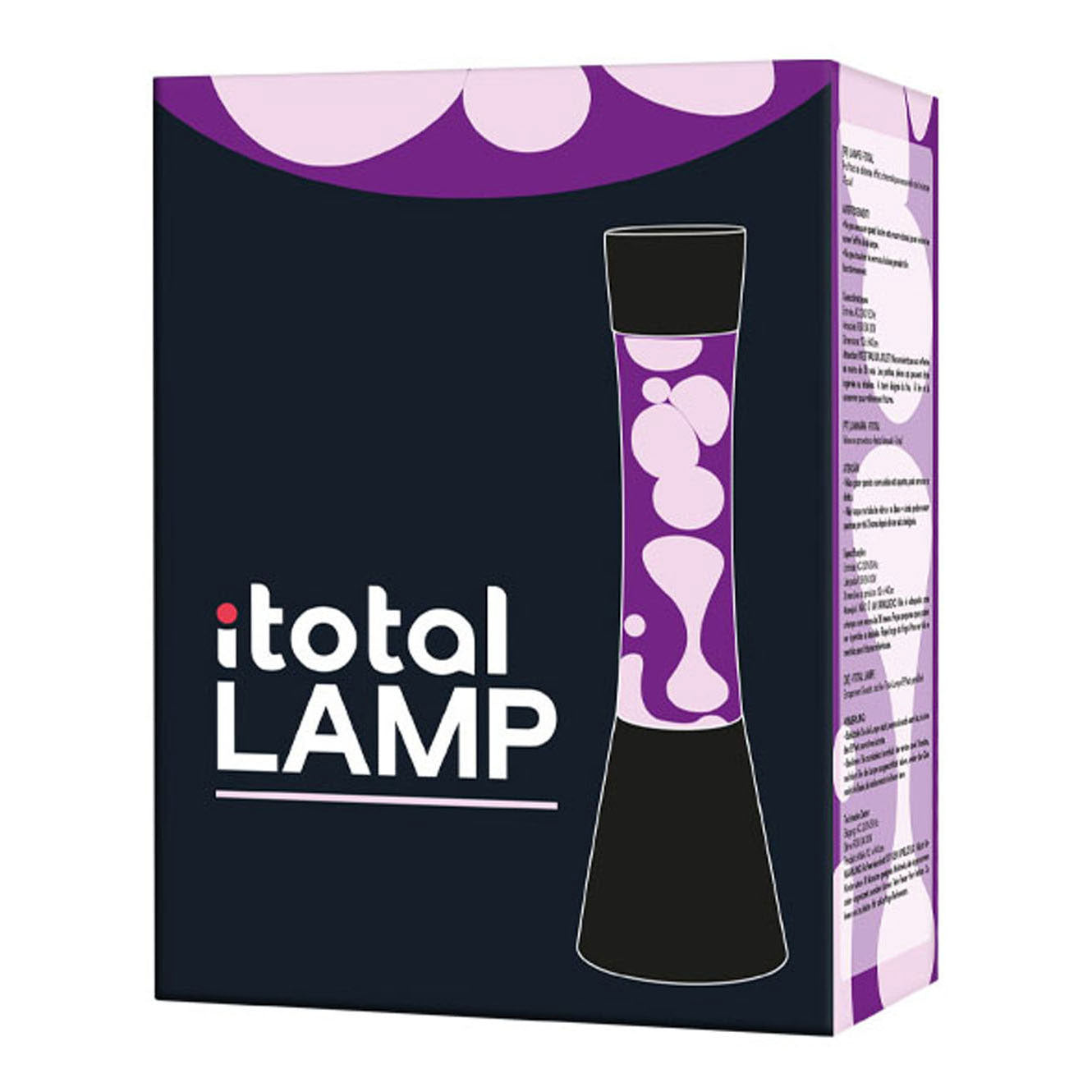 Lavalamp noir violet blanc, 40 cm