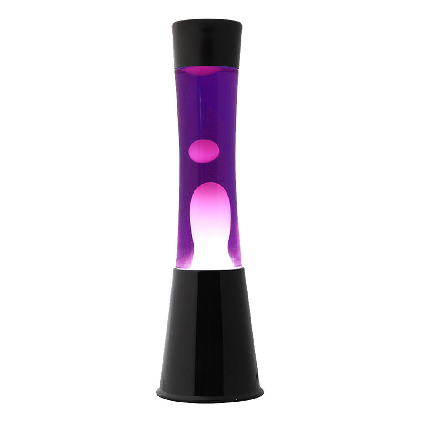 Lavalamp noir violet blanc, 40 cm