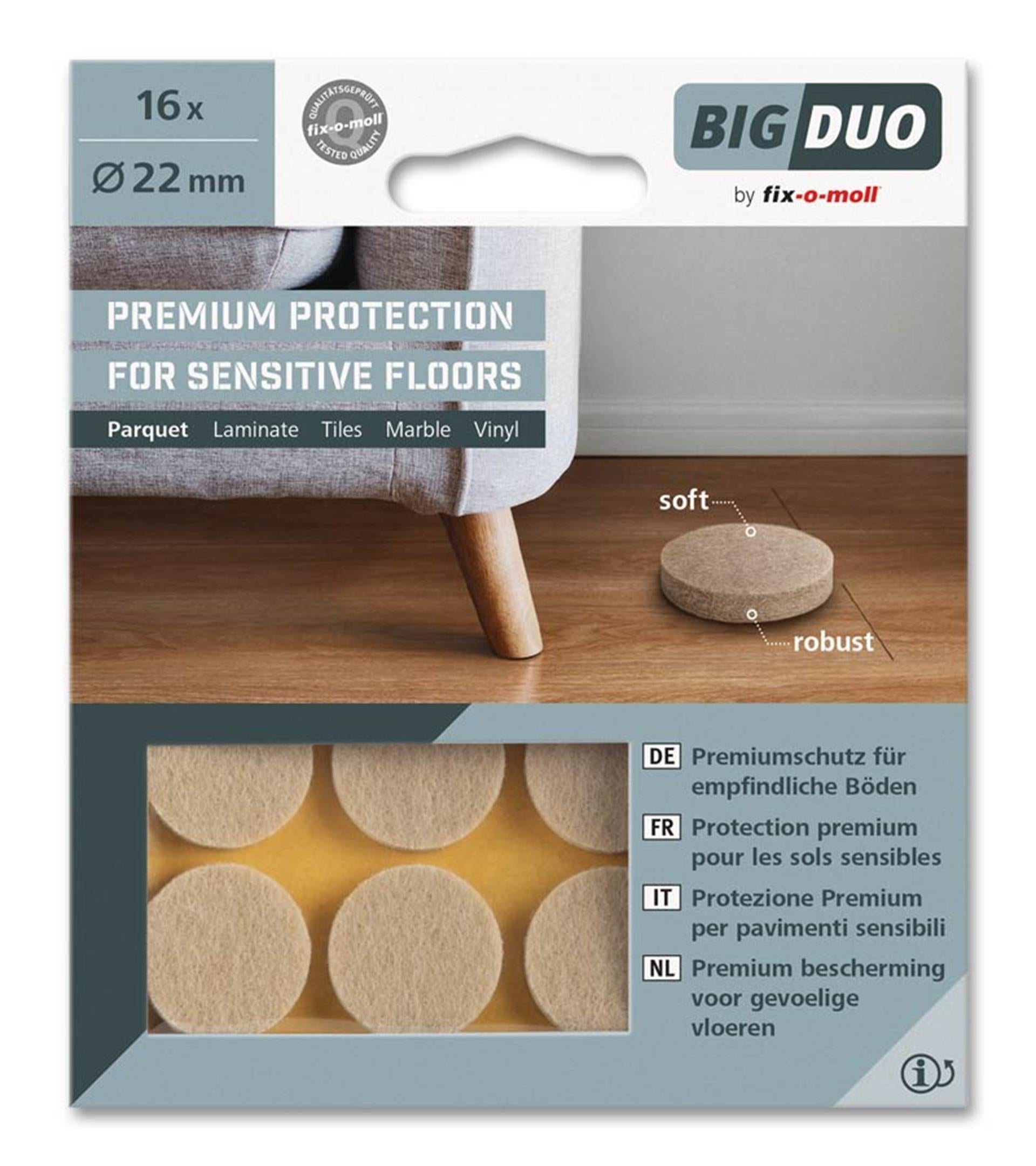 Patin feutre Fix-o-moll ø22mm beige