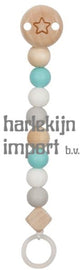 GOKI WOODEN Pacificier Chain Star Blue