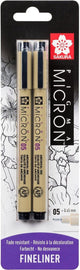 Sakura Blister Card Pigma Micron 05 0,45 mm noir, 2 pièces
