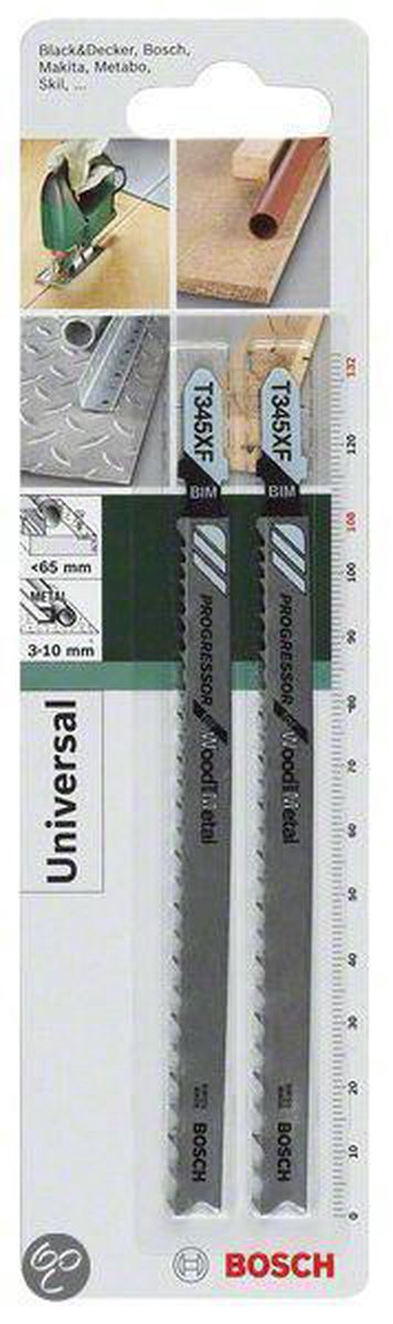 Lame de scie sauteuse bimétallique Bosch - t 345 xf progressor pour bois et métal