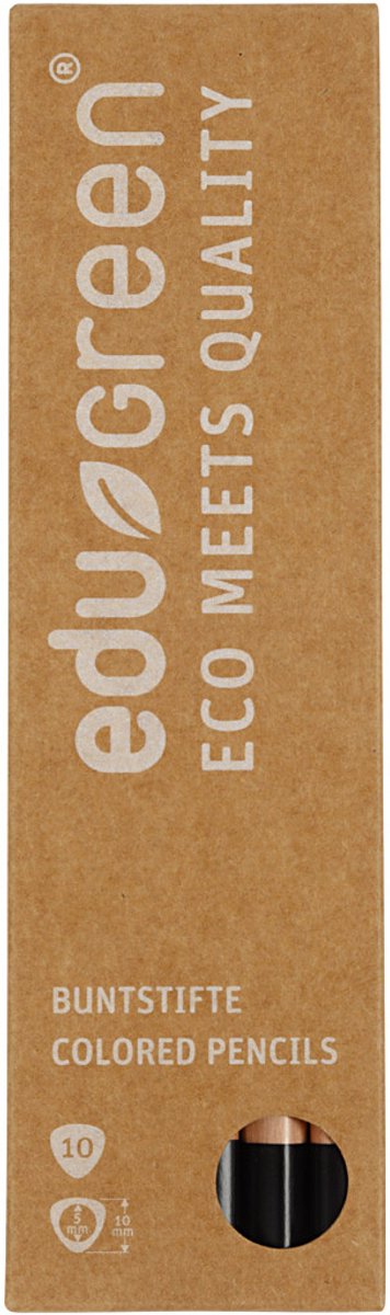 EDU3 crayons de couleur jumbo Edu3, remplissage de 5 mm, noir, 10 pièces 1 boîte
