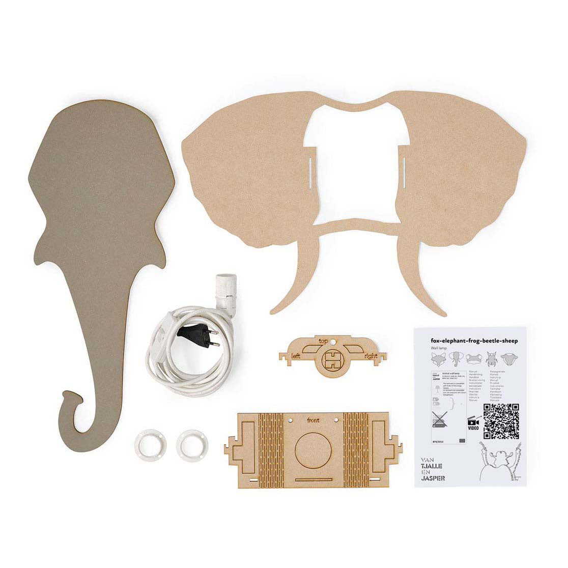 De tjalle et jaspe - applique éléphant - bois