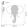 De tjalle et jaspe - applique éléphant - bois
