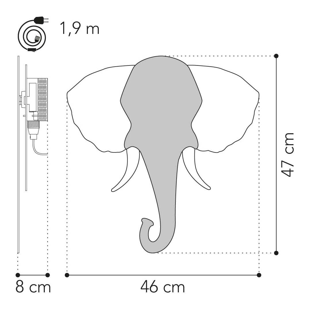 De tjalle et jaspe - applique éléphant - bois