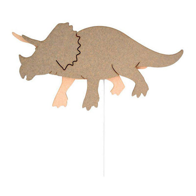 De Tjalle et Jasper - applique dinosaure triceratops - bois