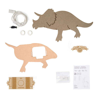 De Tjalle et Jasper - applique dinosaure triceratops - bois