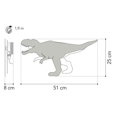 De tjalle et jaspe - applique dino t-rex - bois