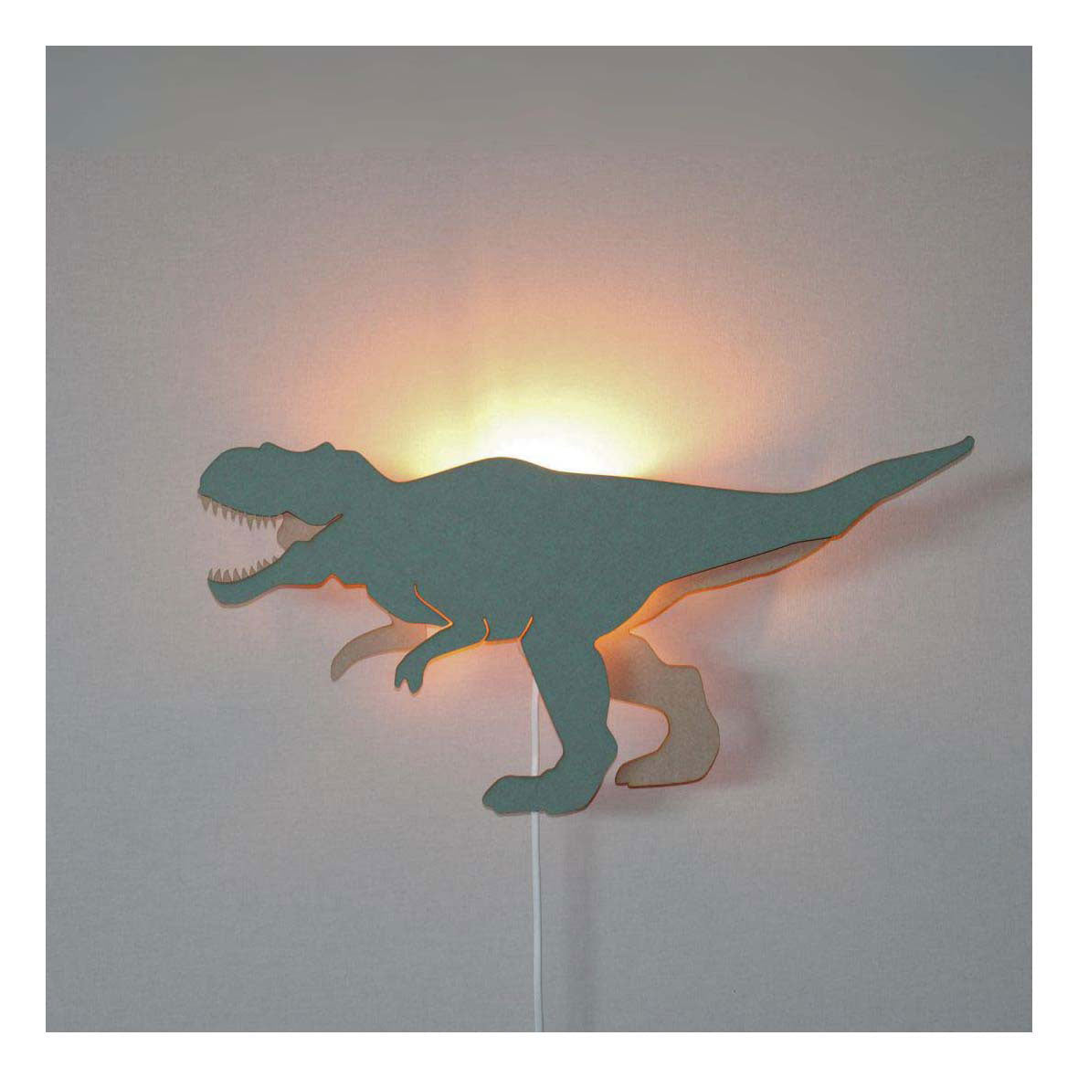 De tjalle et jaspe - applique dino t-rex - bois