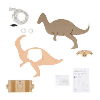 De tjalle et jaspe - applique dinosaure parasaurolopus - bois