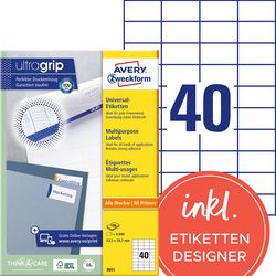 Étiquettes multifonctions Avery quickpeel 4000 pièces blanches
