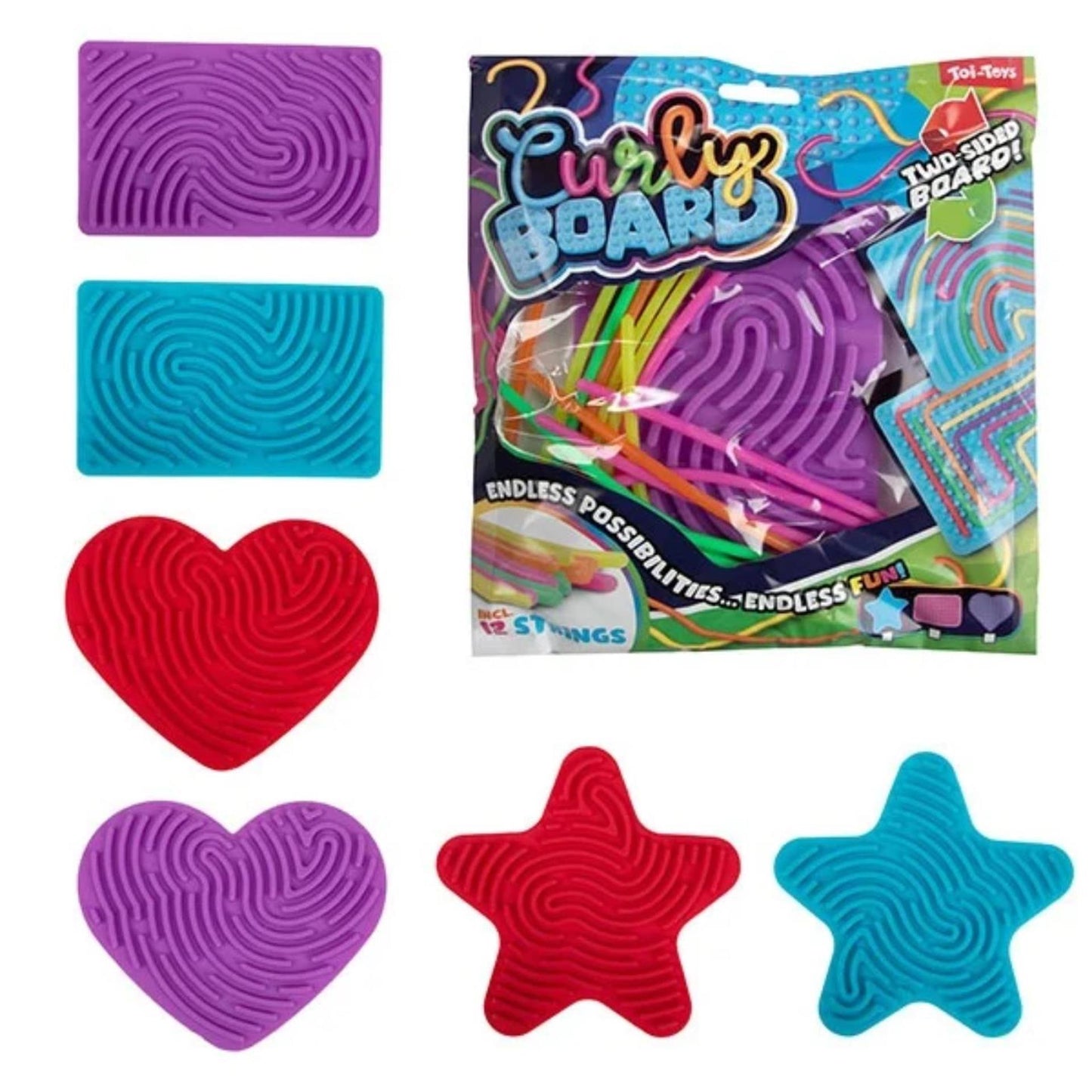Curly Board Groot 12 Cords 17x11x1 cm 6 Assorti