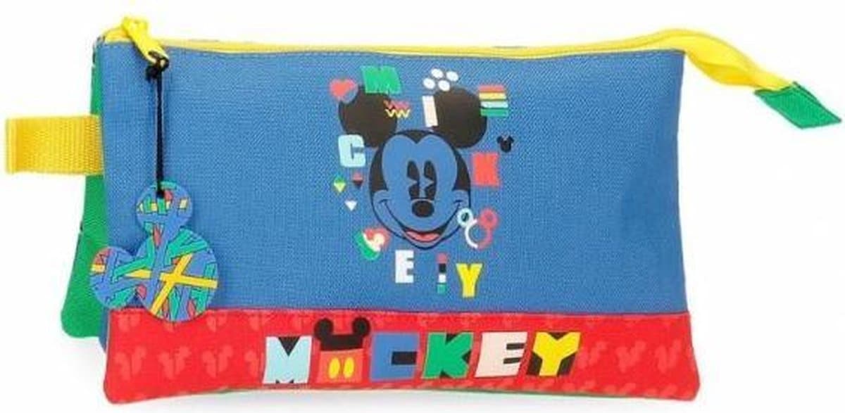 Jim Jam trousse à crayons Mickey Mouse Pen Case 3 compartiments 2 fermetures éclair