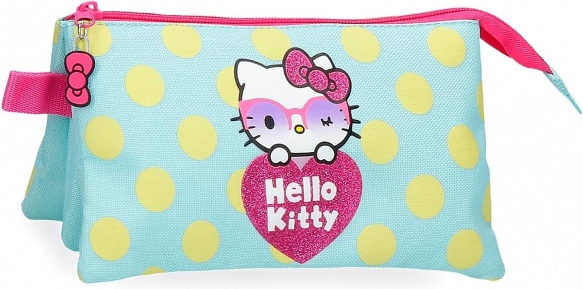 Trousse à crayons Jim Jam Hello Kitty Pen Case 3 compartiments avec 2 fermetures éclair