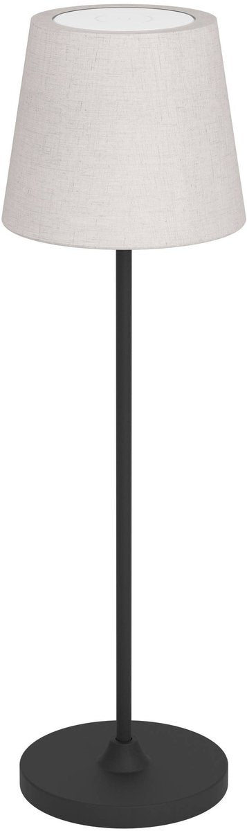 Lampe de table Eglo leonero - rechargeable - LED - 34 cm - noir beige - lumière blanche orientable - sans fil - dimmable