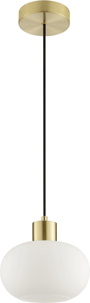 Brilliant fanny - suspension - ø 22 cm - e27 max 1x20w - laiton brossé blanc