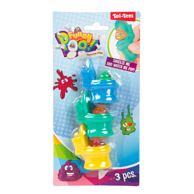 Toi-toys presser l'étron des toilettes à paillettes 3 pcs
