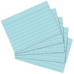 Abi fiches herlitz a5 175 g/m² bleu ligné 100 pièces
