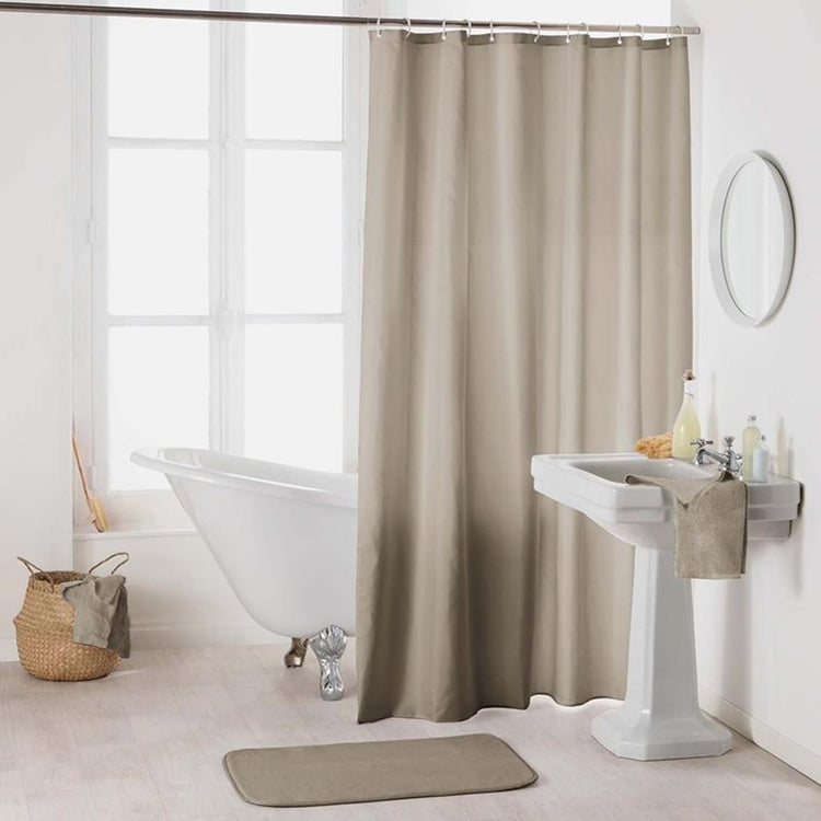 Wicotex rideau de douche uni 180x200cm taupe