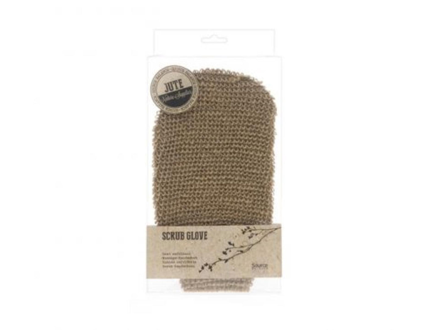 Source équilibre gommage et gant de massage jute