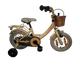 Vélo pour enfants Bikefun girly 12 pouces - avec panier, roues d'entraînement et moyeu de frein - or