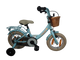 Vélo pour enfants Bikefun girly 12 pouces - avec panier, roues d'entraînement et moyeu de frein - bleu