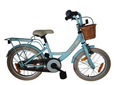 Vélo enfant Bikefun girly 16 pouces - avec panier et moyeu de frein - bleu