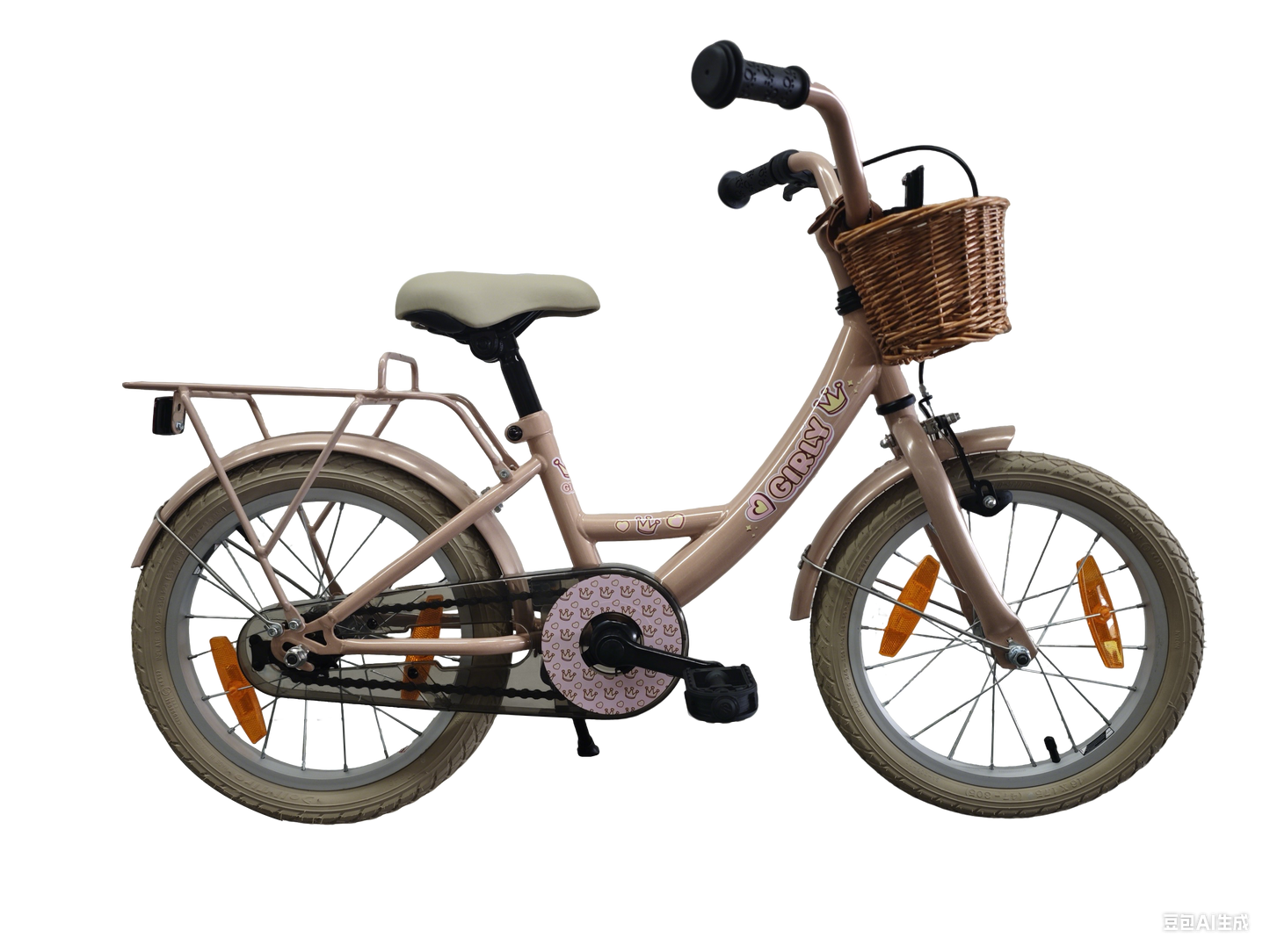 Vélo pour enfants Bikefun girly 16 pouces - avec panier et moyeu de frein - rose